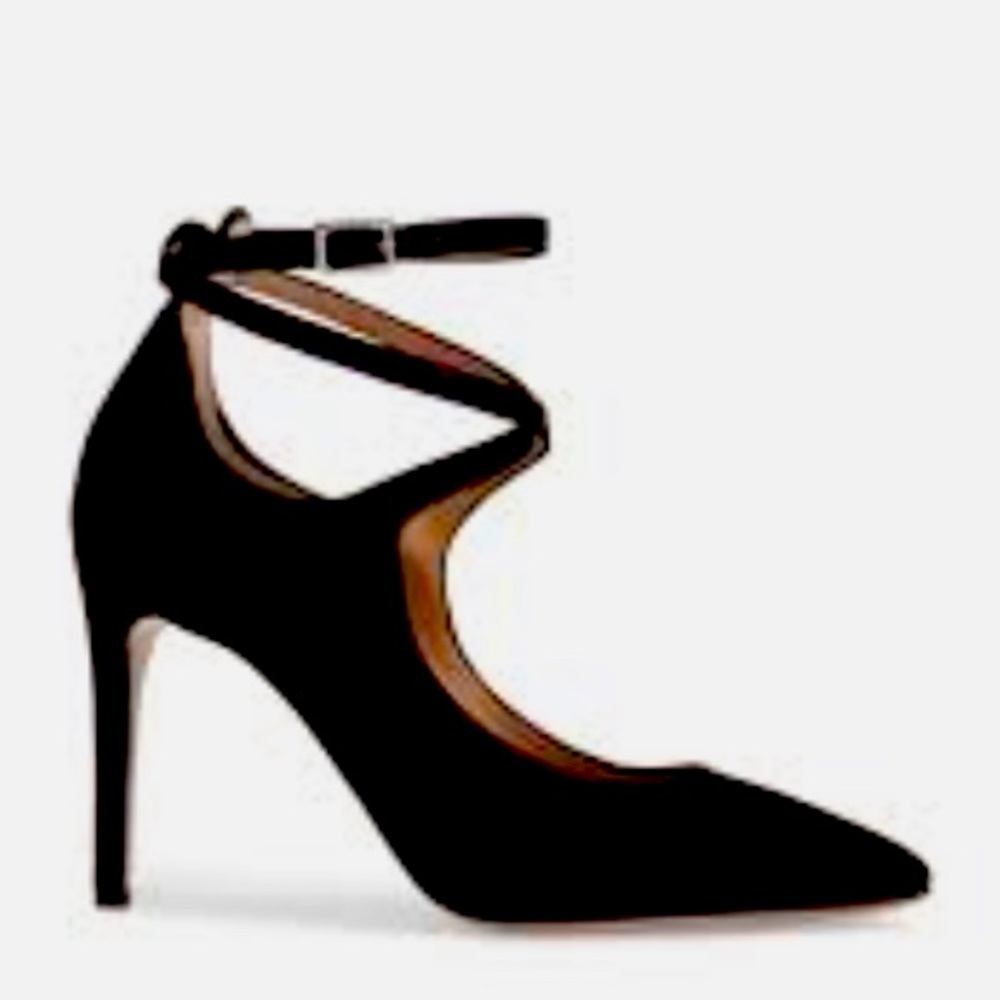 Lewit Carita suede ankle strap stiletto